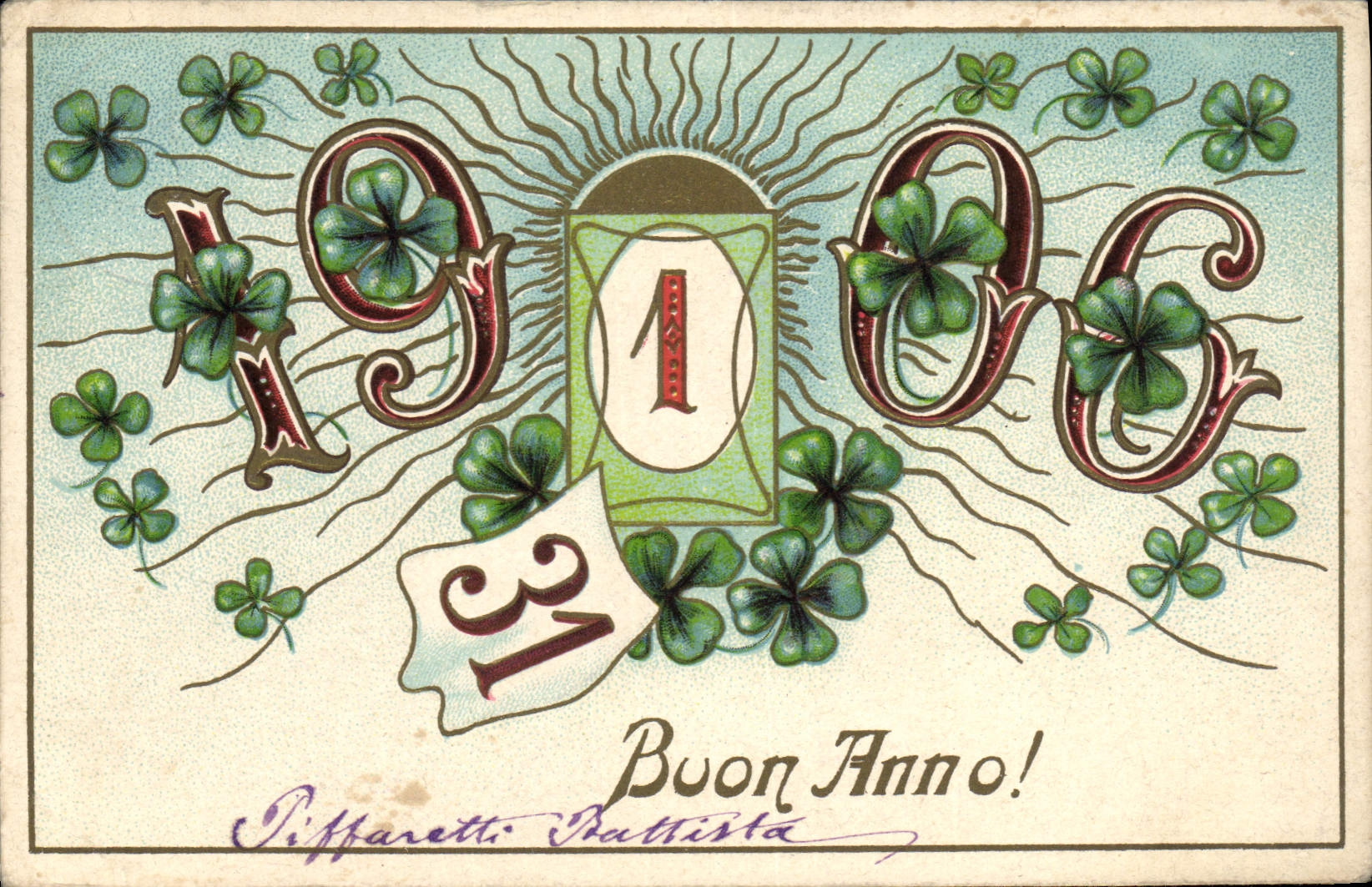 CPA Fantaisie Fleurs Annee 1906 Trefles 