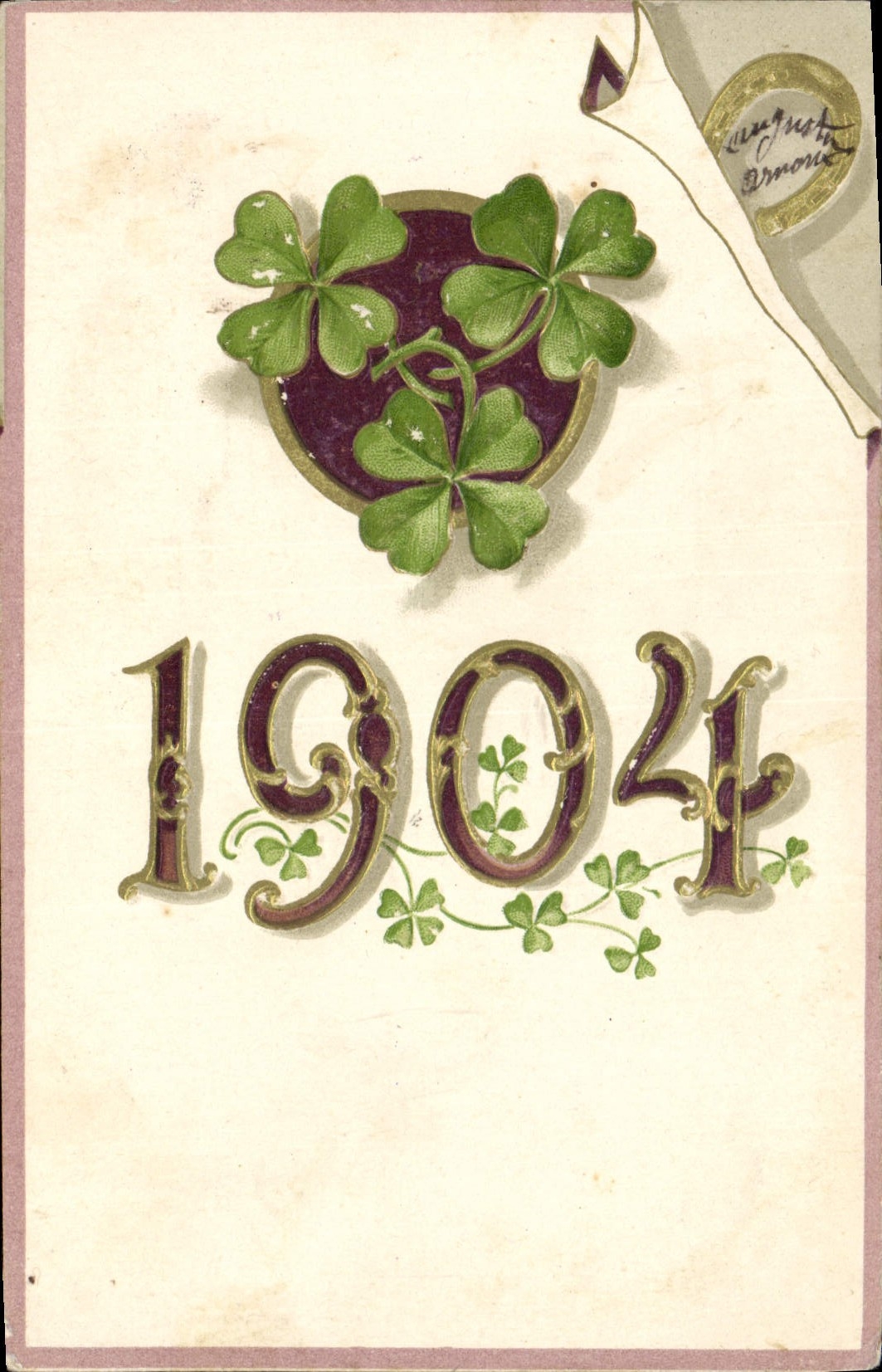 Vintage Postcard Fantasy Flowers Year 1904 Clover