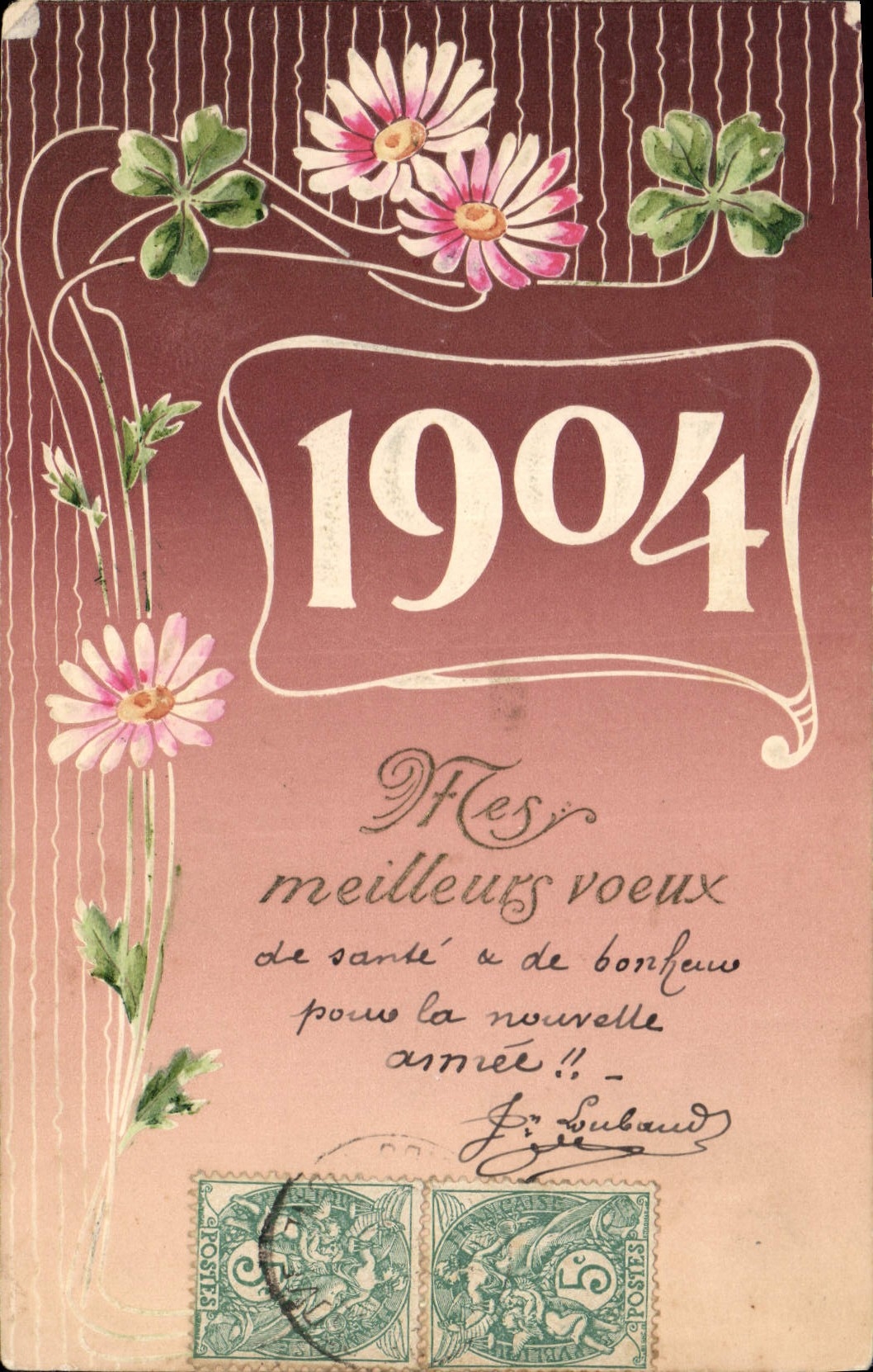CPA Fantaisie Fleurs Annee 1904 