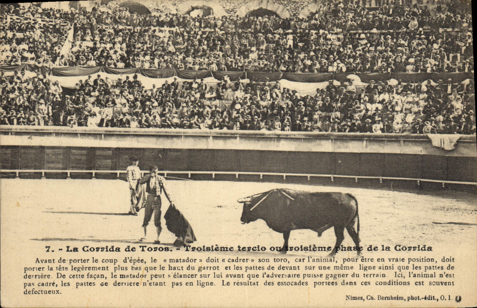Postal Corrida Corrida de toros la corrida de toros Tercero tercio