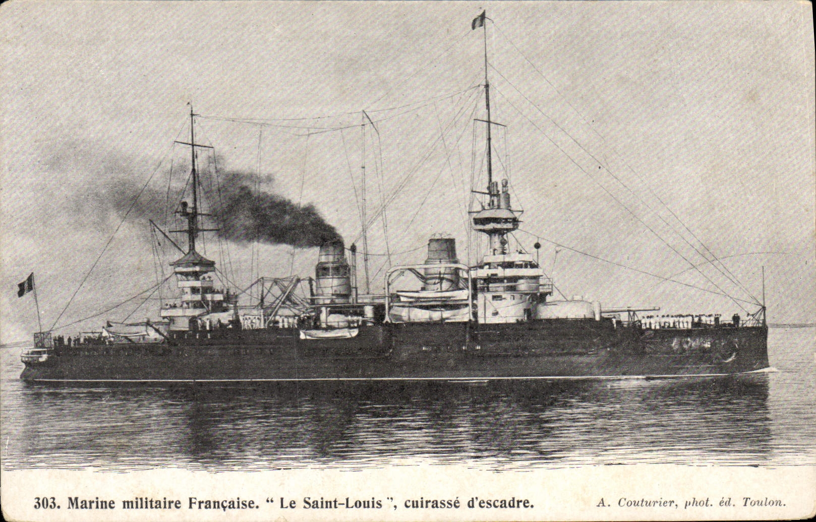 CPA Bateau de Guerre Le Saint Louis Cuirasse d'escadre 