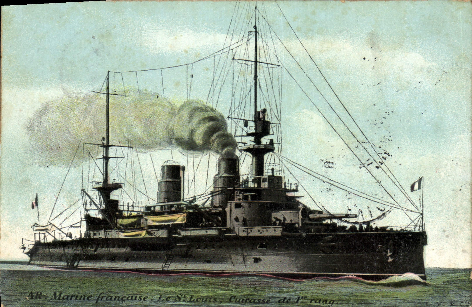CPA Bateau de Guerre Le Saint Louis Cuirasse de 1er rang 