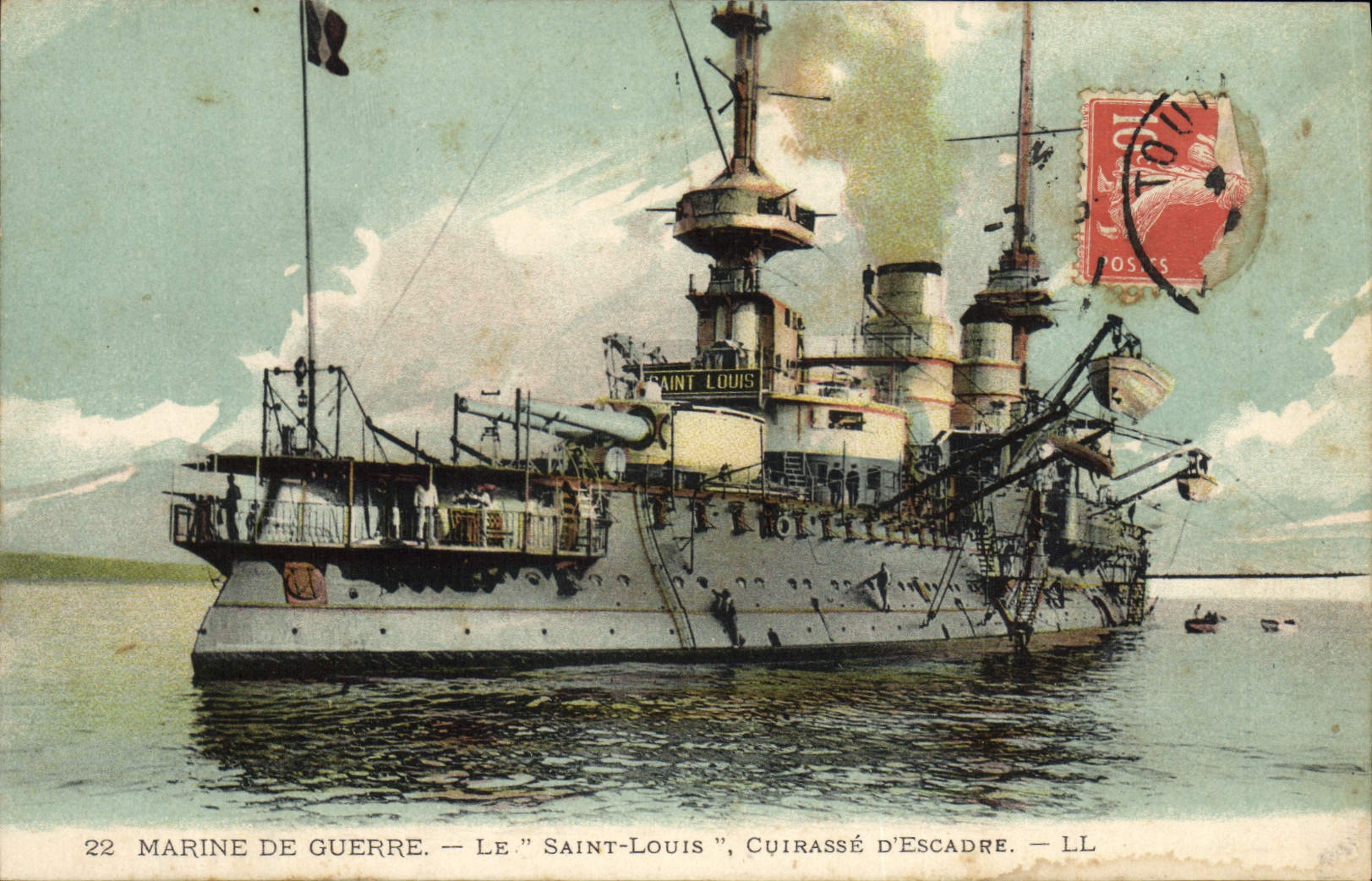 CPA Bateau de Guerre Le Saint Louis Cuirasse d'escadre 