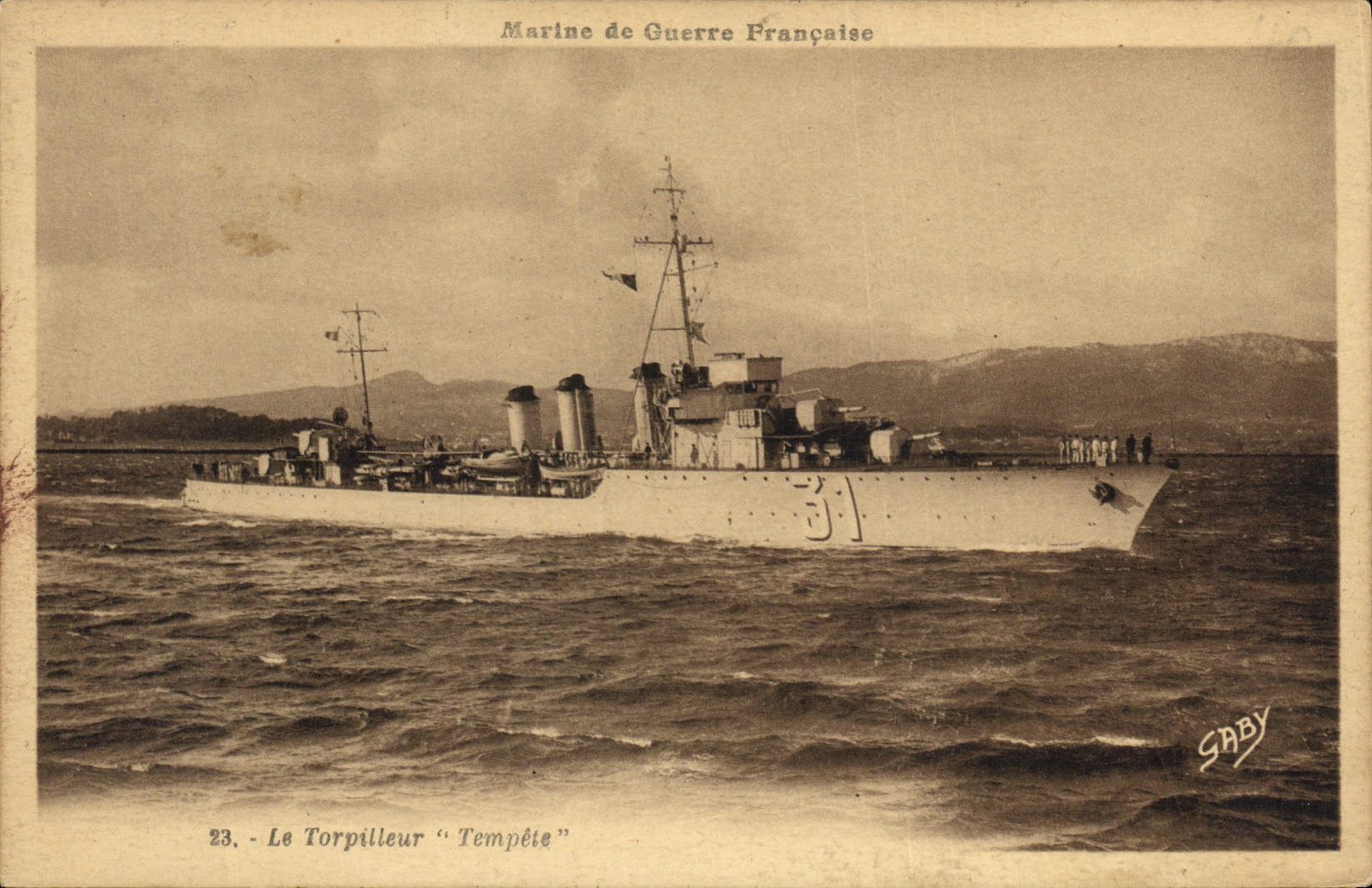 CPA Bateau de Guerre Le torpilleur Tempete 
