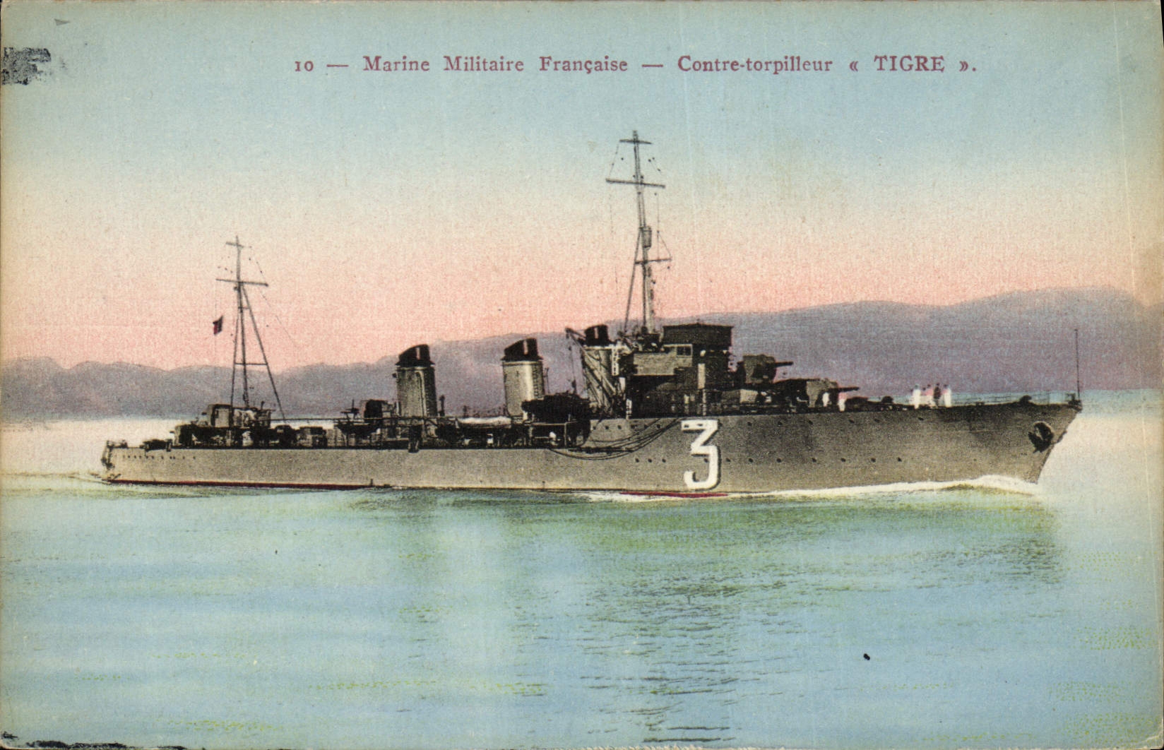 CPA Bateau de Guerre Contre torpilleur Tigre 