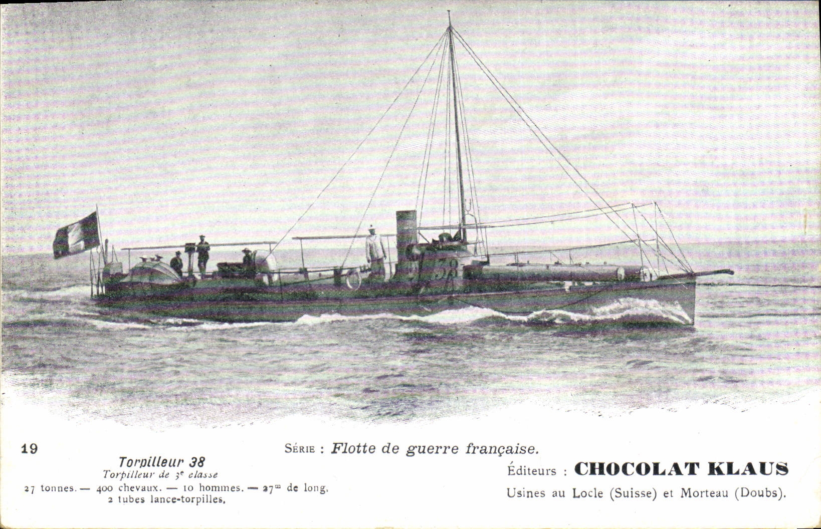 CPA Bateau de Guerre Torpilleur 38 Chocolat Klaus 