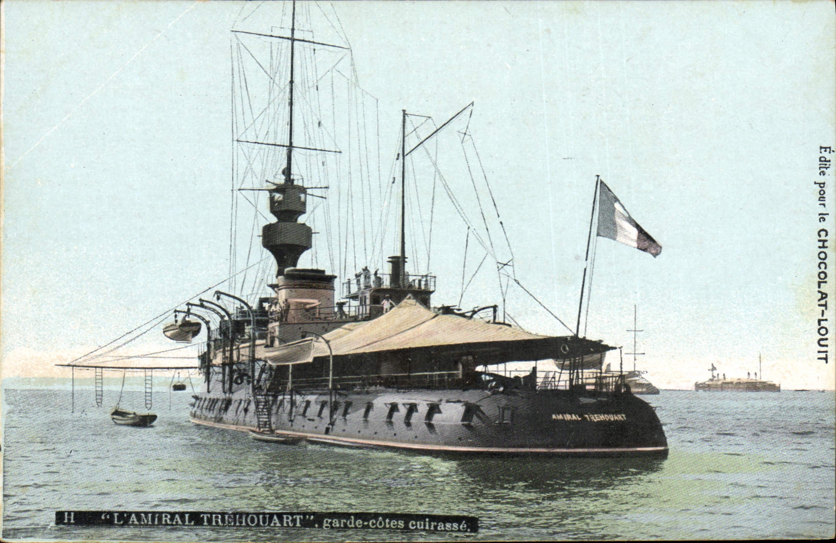 CPA Bateau de Guerre L'amiral Trehouart Garde cotes cuirasse