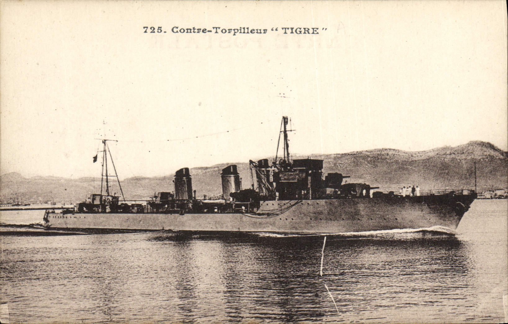 CPA Bateau de Guerre Contre torpilleur Tigre 