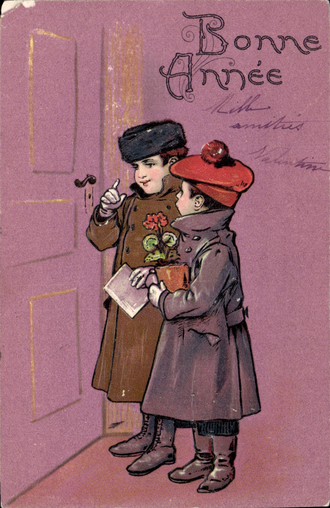 CPA Fantaisie Enfants Bonne annee