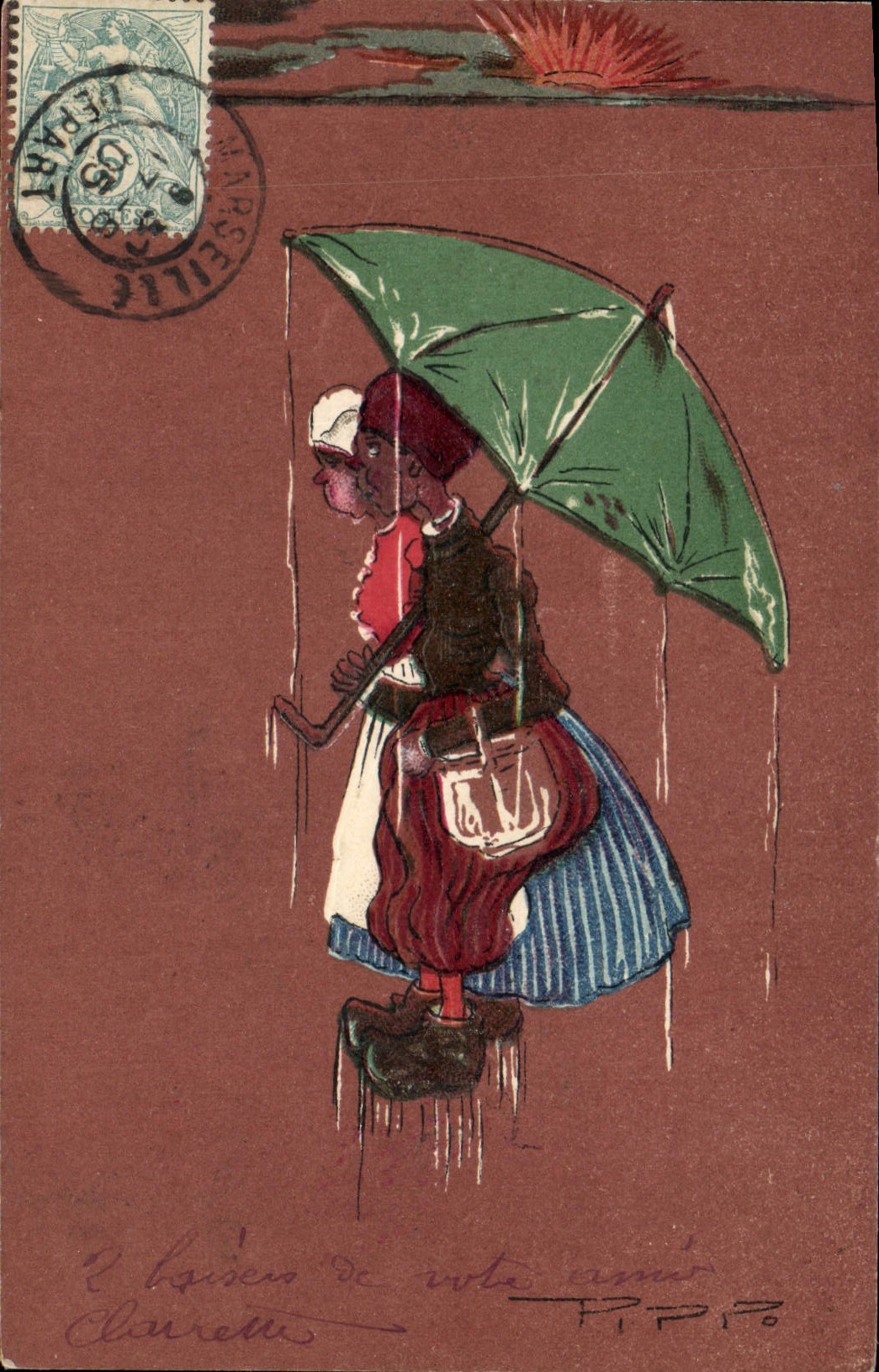 CPA Fantaisie Enfants Parapluie 