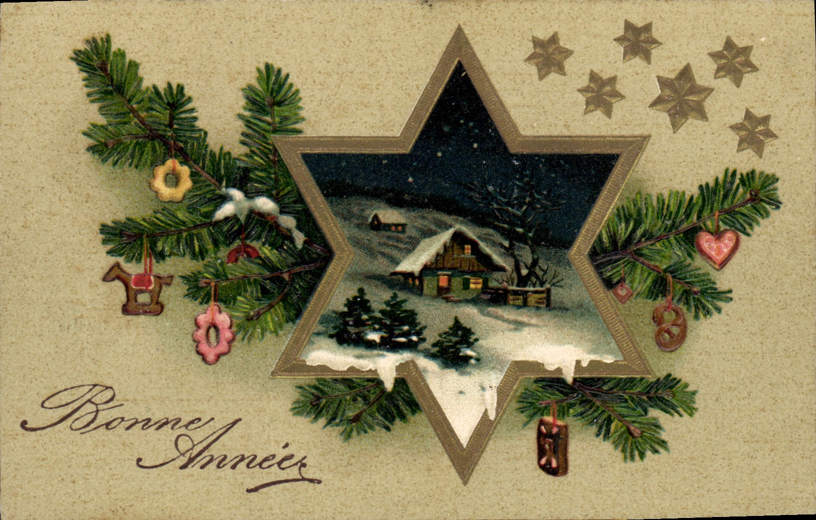 CPA Fantaisie Fleurs Bonne annee 