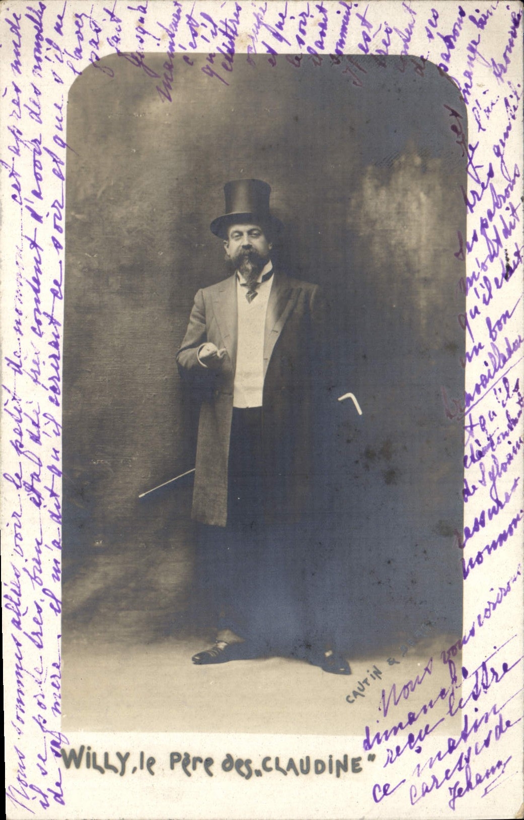 Vintage Postcard Willy the father of the Claudine