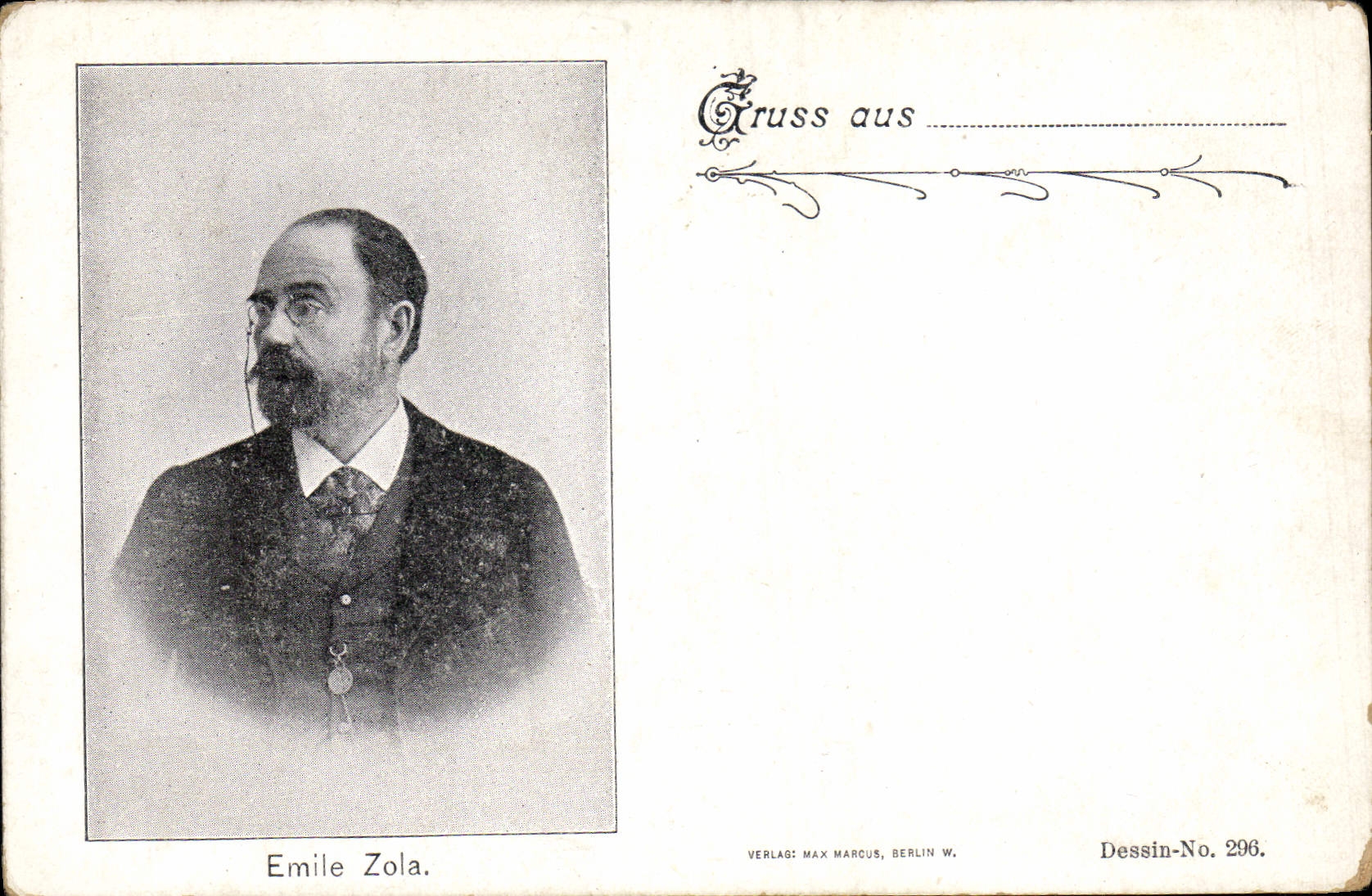 Vintage Postcard Émile Zola