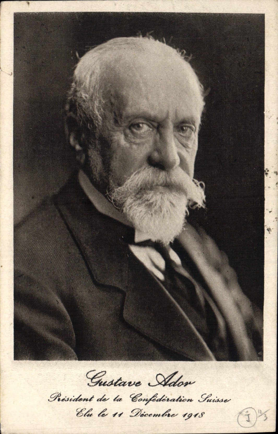 CPA Gustave Ador President de la Confederation Suisse