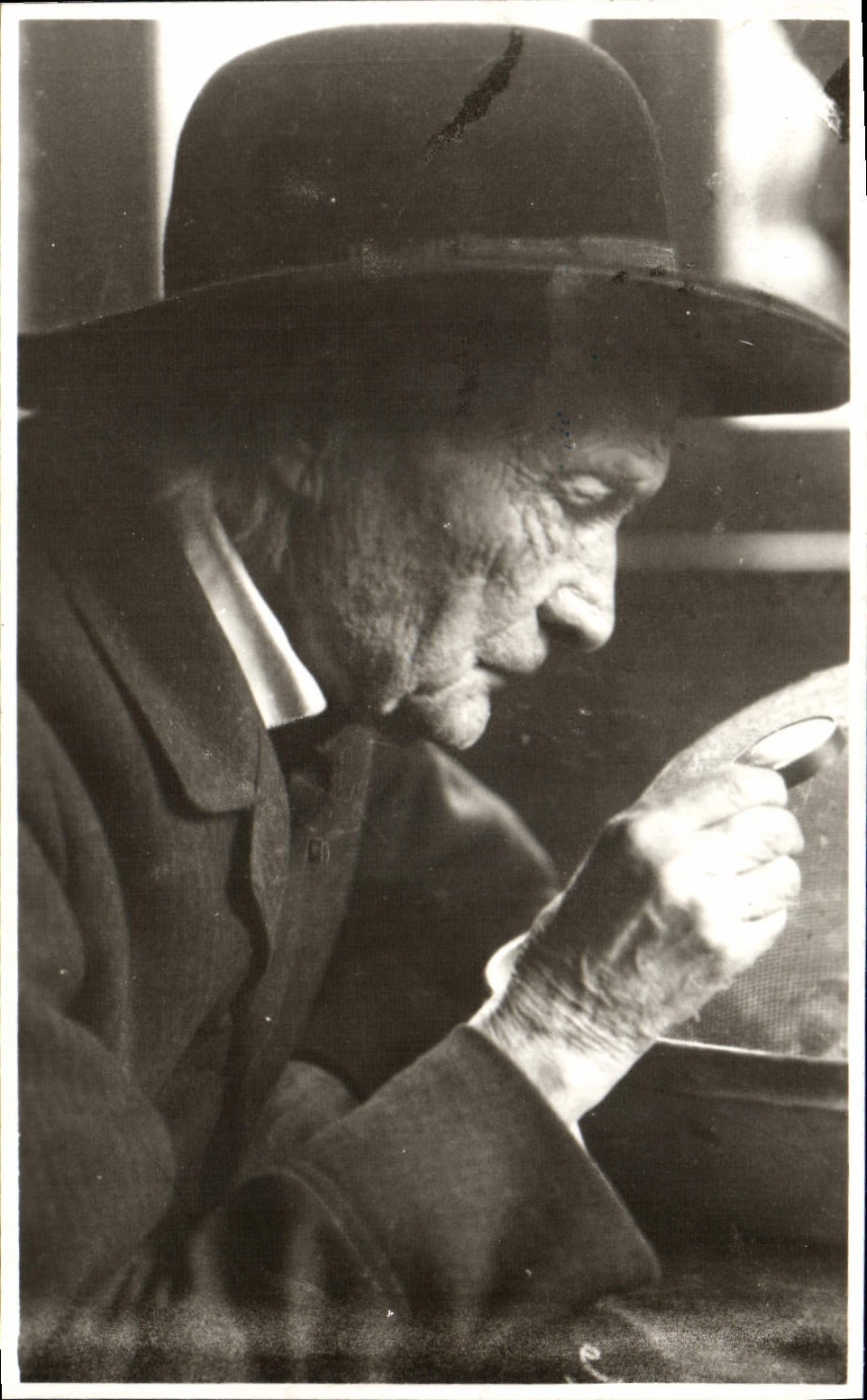 Modern Postcard the naturalist Henri Fabre in observation