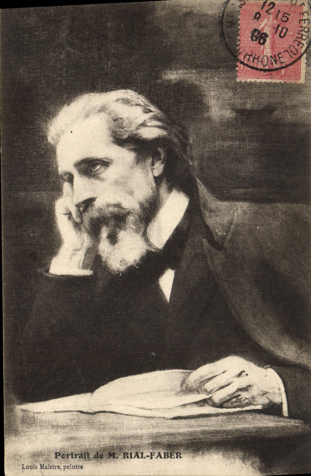 Vintage Postcard Portrait of Rial Faber