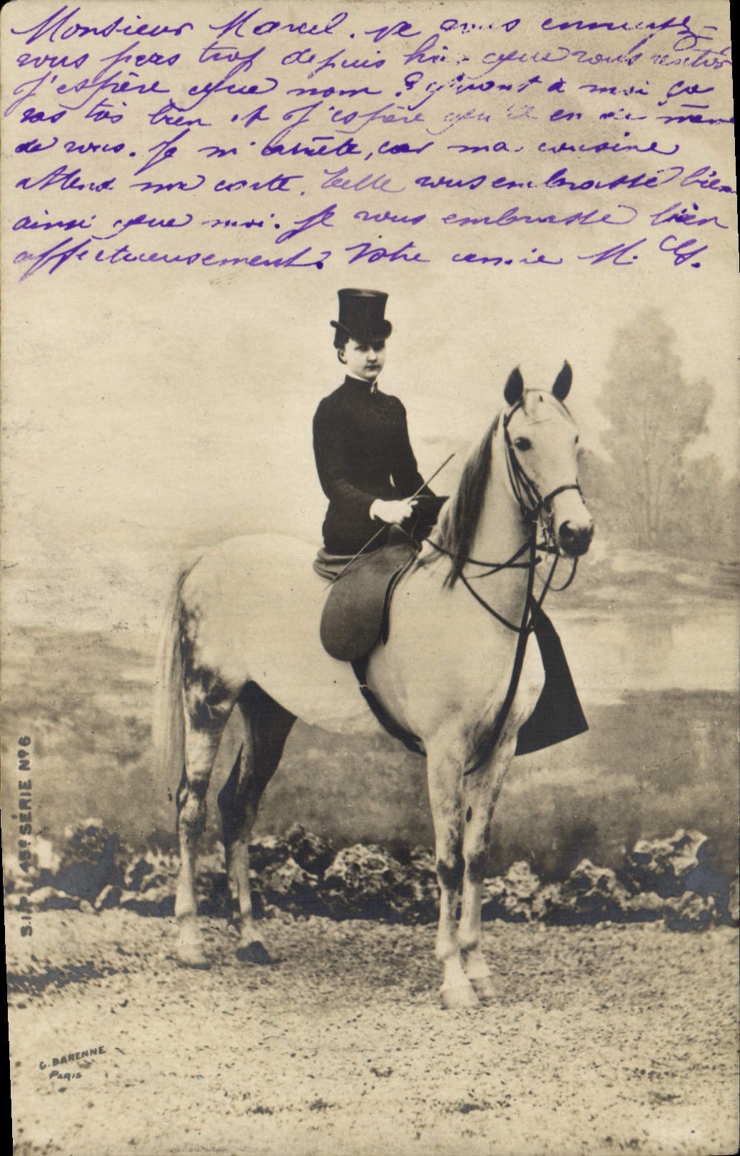 CARTE PHOTO Villeneuve St Georges Cheval Hippisme Equitation 