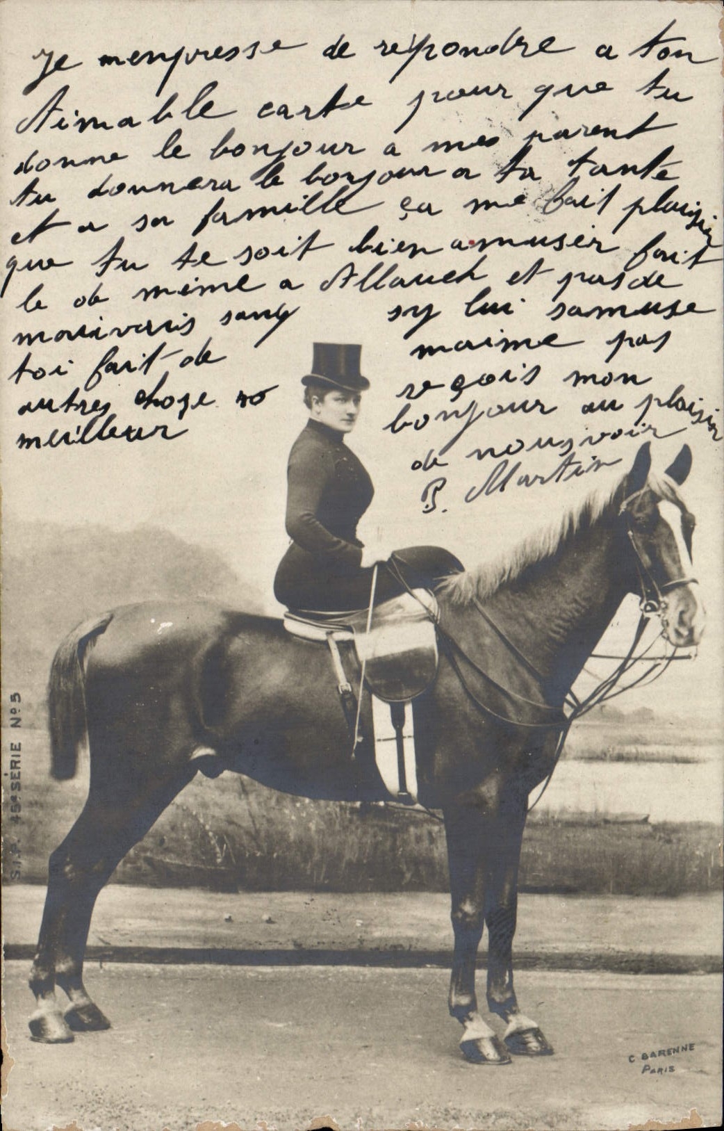 CARTE PHOTO Cheval Hippisme Equitation 