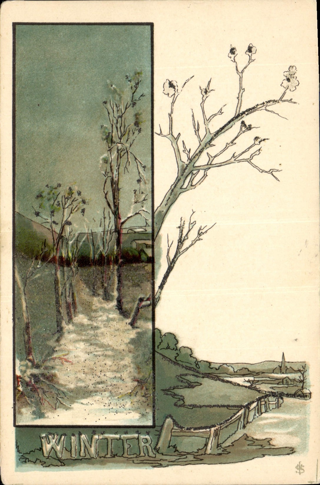 Vintage Postcard Fantasy Winter