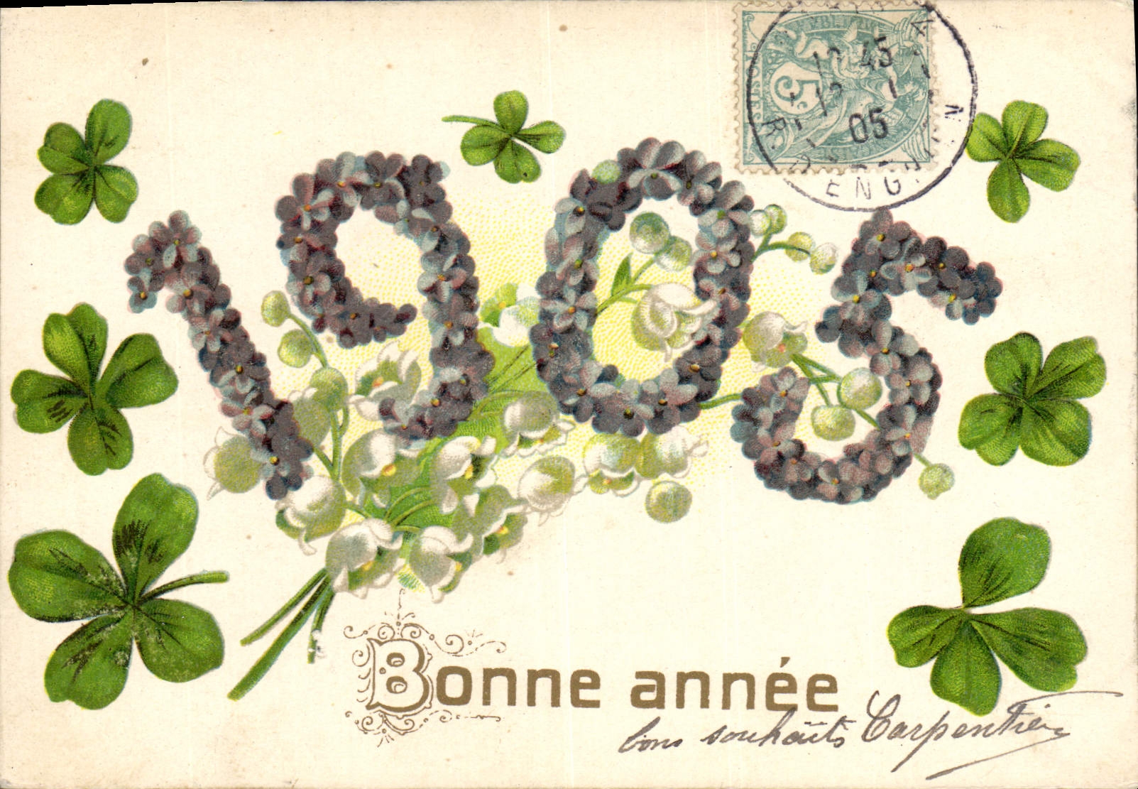 CPA Fantaisie Fleurs Annee 1905 Trefles