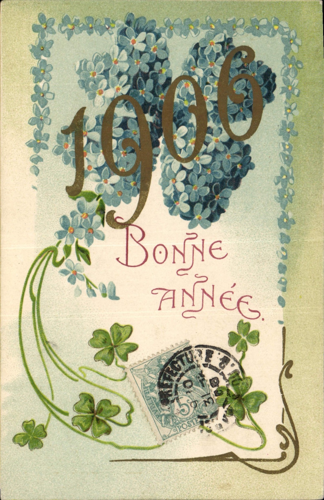 CPA Fantaisie Fleurs Annee 1906