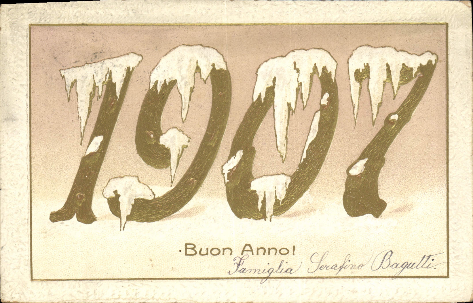 CPA Fantaisie Annee 1907 Neige