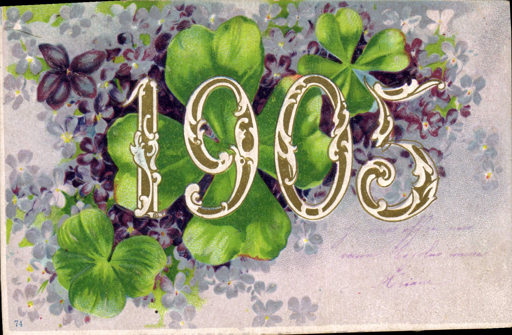 CPA Fantaisie Fleurs Annee 1905 Trefles