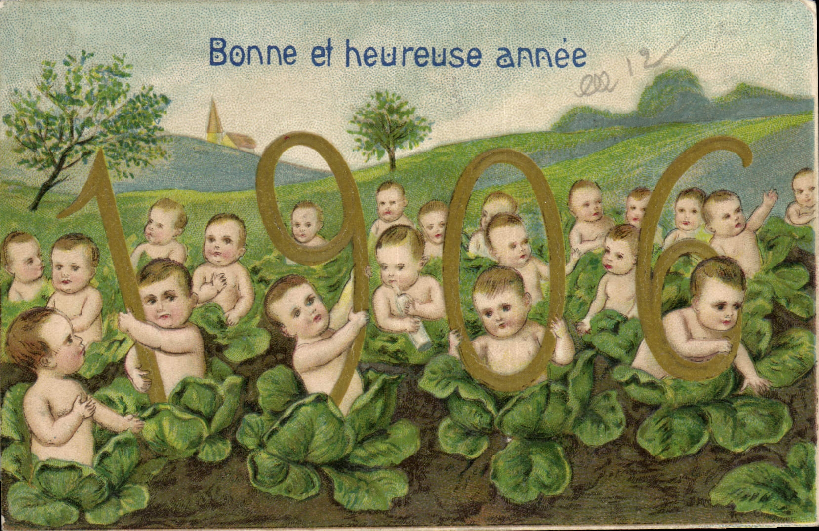 CPA Fantaisie Fleurs Annee 1906 Enfants Bebes