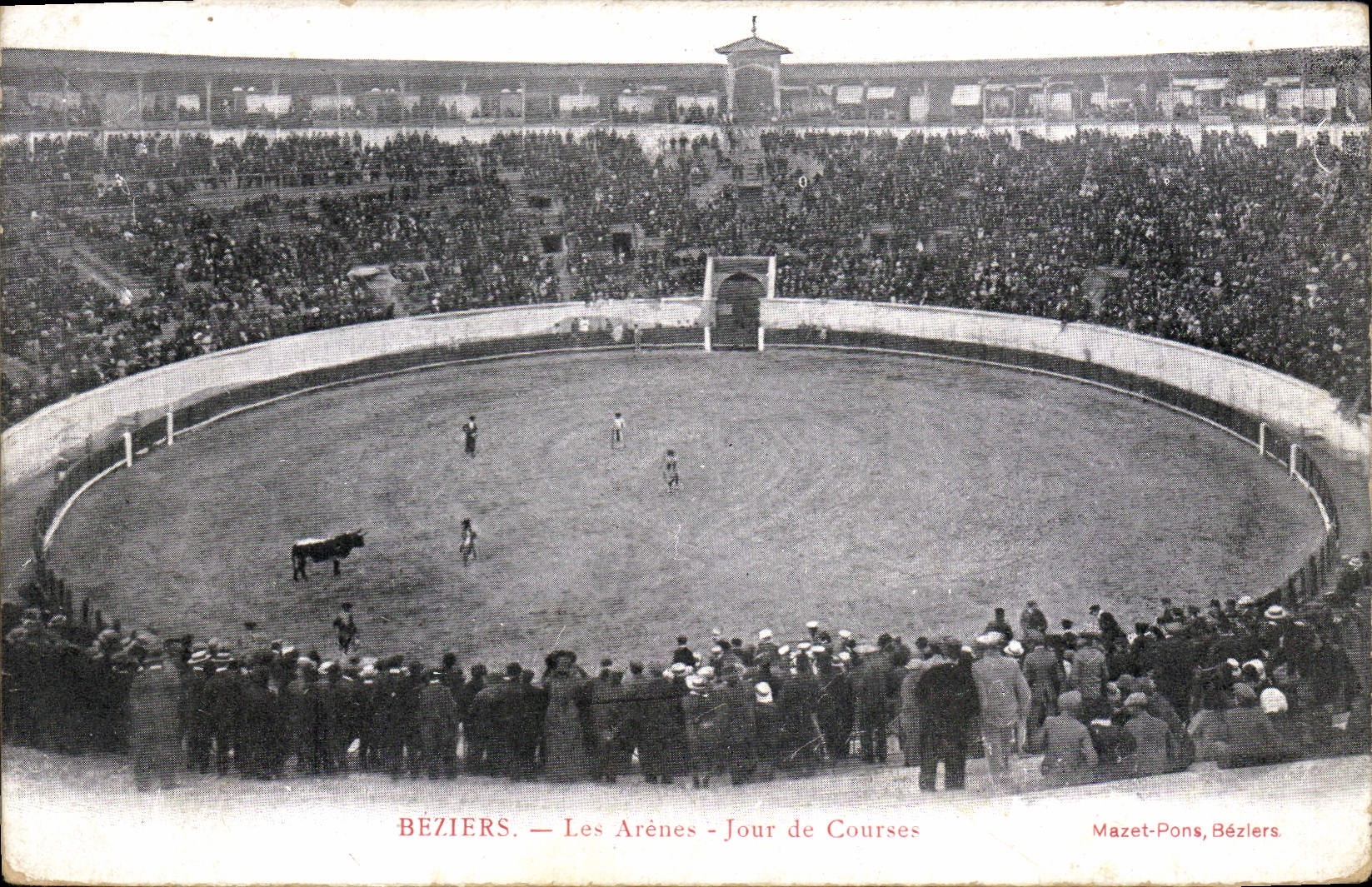 Postal Corrida Corrida de toros Beziers las arenas Día de cursos