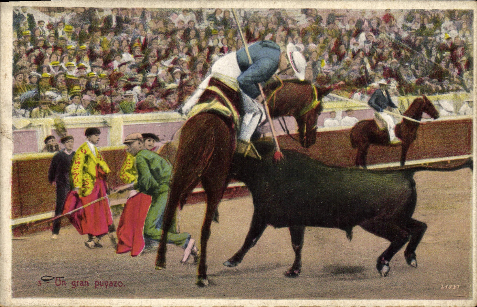 CPA Corrida Course de taureaux Un gran puyazo