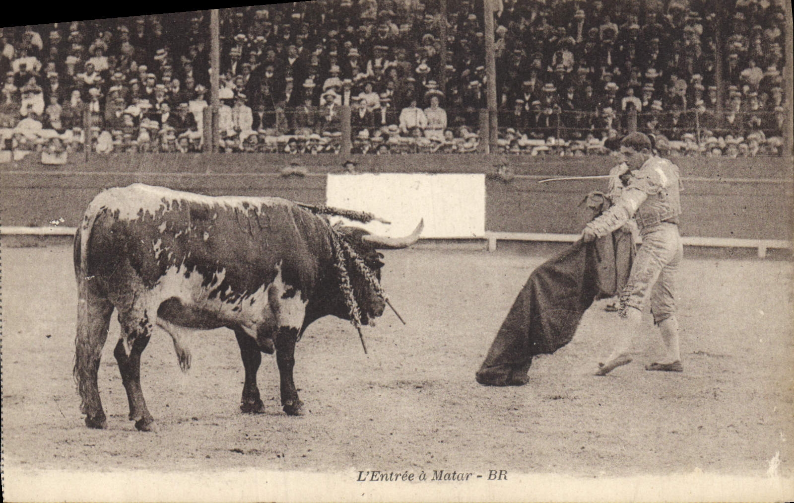 Postal Corrida Corrida de toros lo entrado a Mator