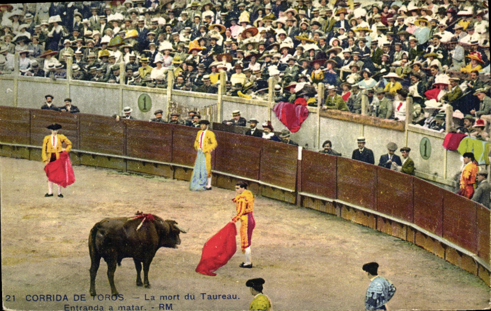 Postal Corrida Corrida de toros la muerte del toro Entranda a matar