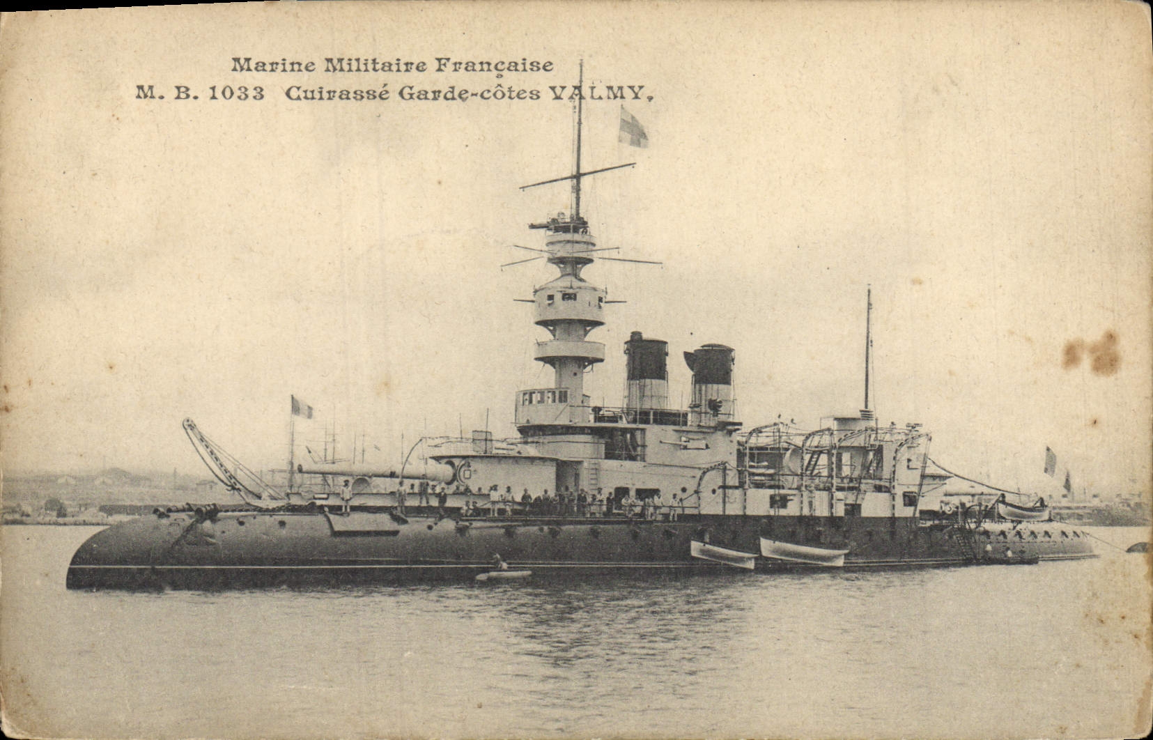 CPA Bateau de Guerre Cuirasse Garde cotes Valmy 