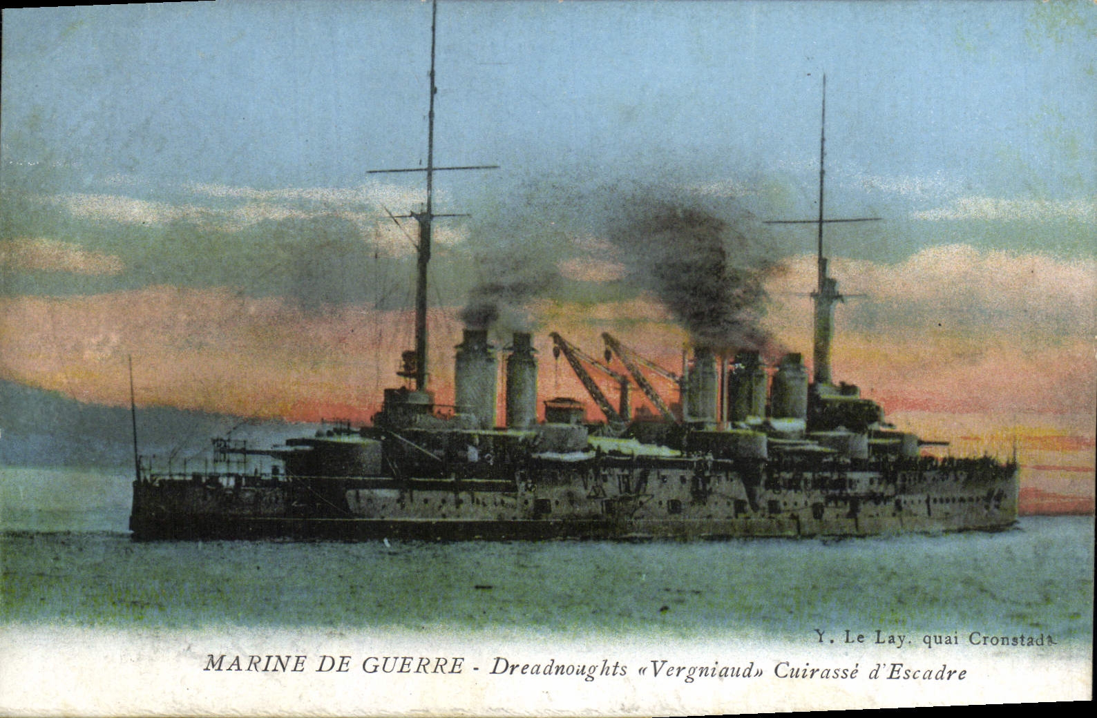 CPA Bateau de Guerre Dreadnoughts Vergniaud Cuirasse d'escadre 