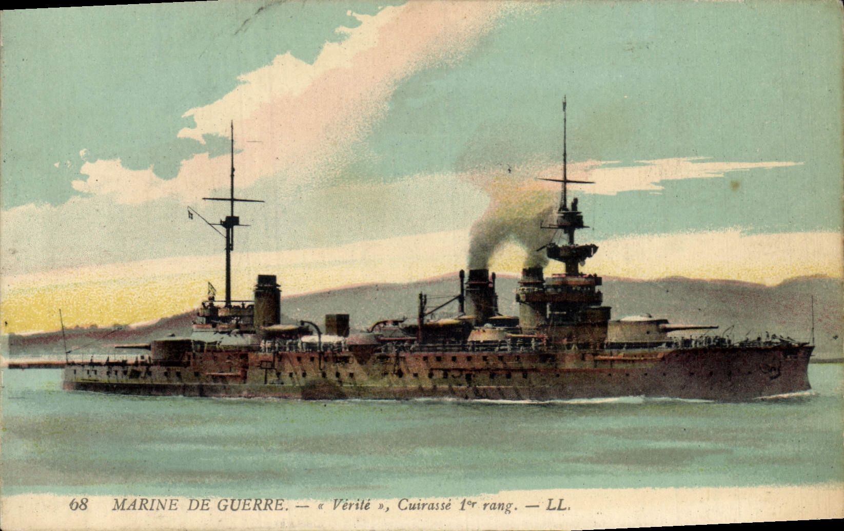 CPA Bateau de Guerre Verite Cuirasse 1er rang 