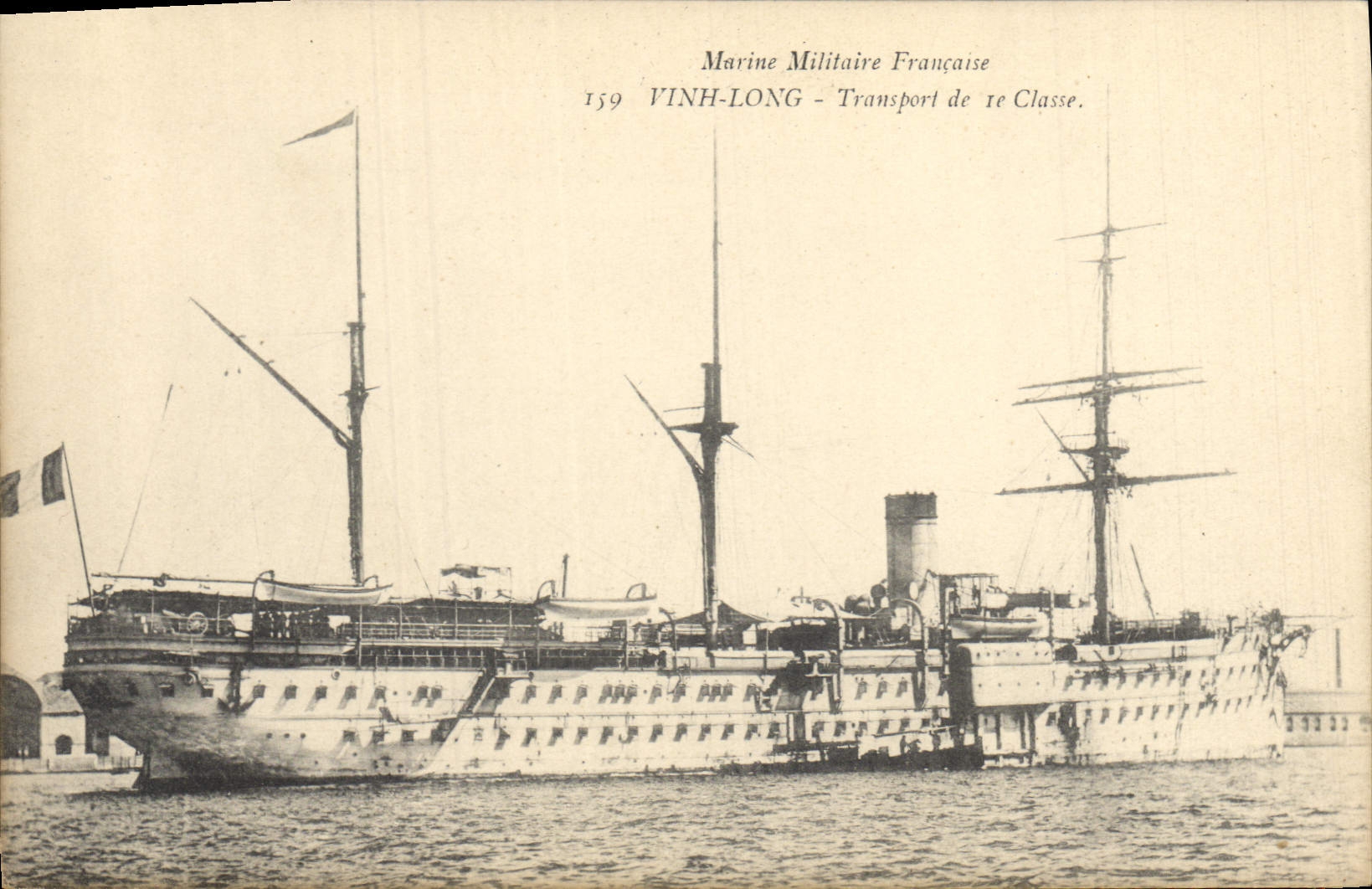CPA Bateau de Guerre Vinh long Transport de 1ere classe 