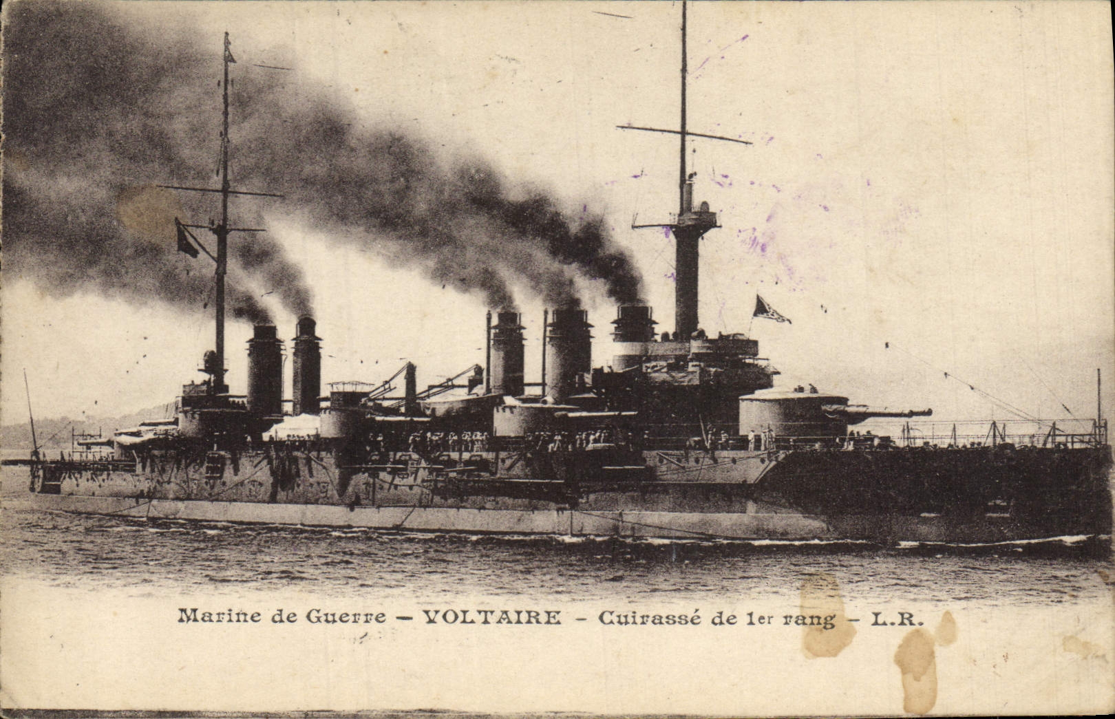 CPA Bateau de Guerre Voltaire Cuirasse de 1er rang 