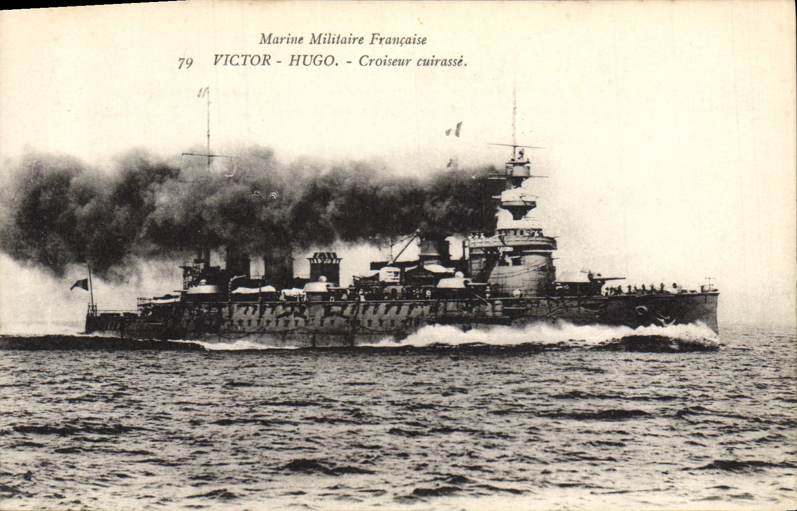 Vintage Postcard Warship Victor Hugo Croiseur Armours