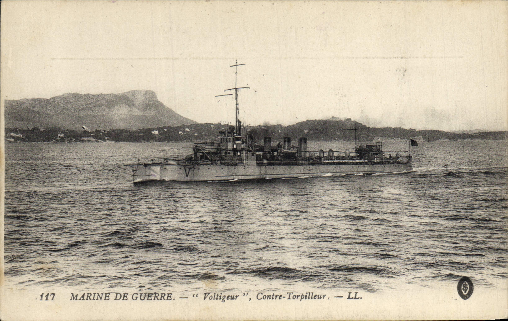 Vintage Postcard Warship Acrobat Against destroyer