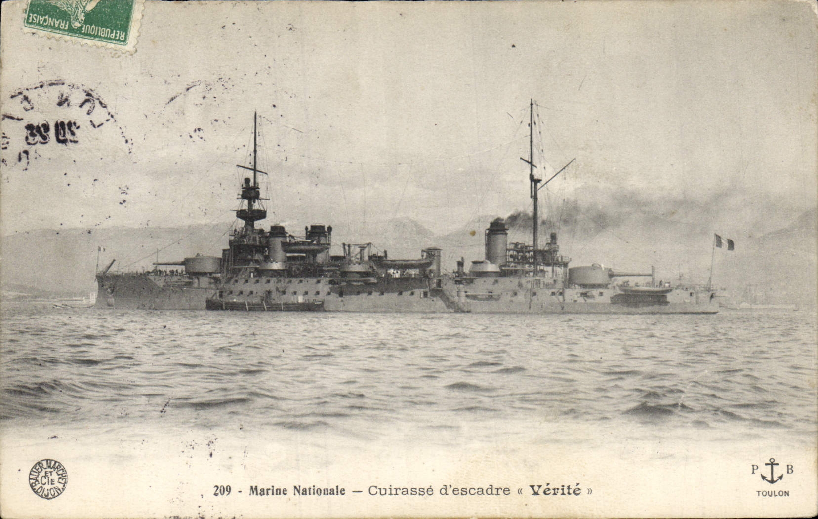 Vintage Postcard Warship Armours Verite squadron
