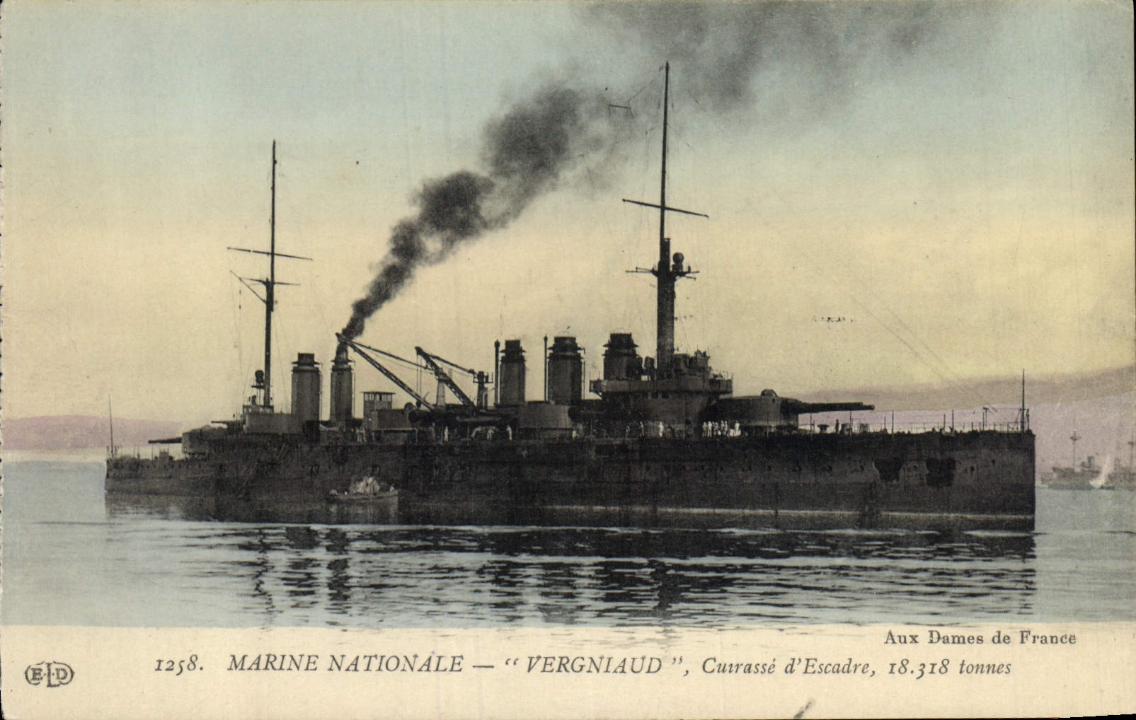 CPA Bateau de Guerre Vergniaud Cuirasse d'escadre 