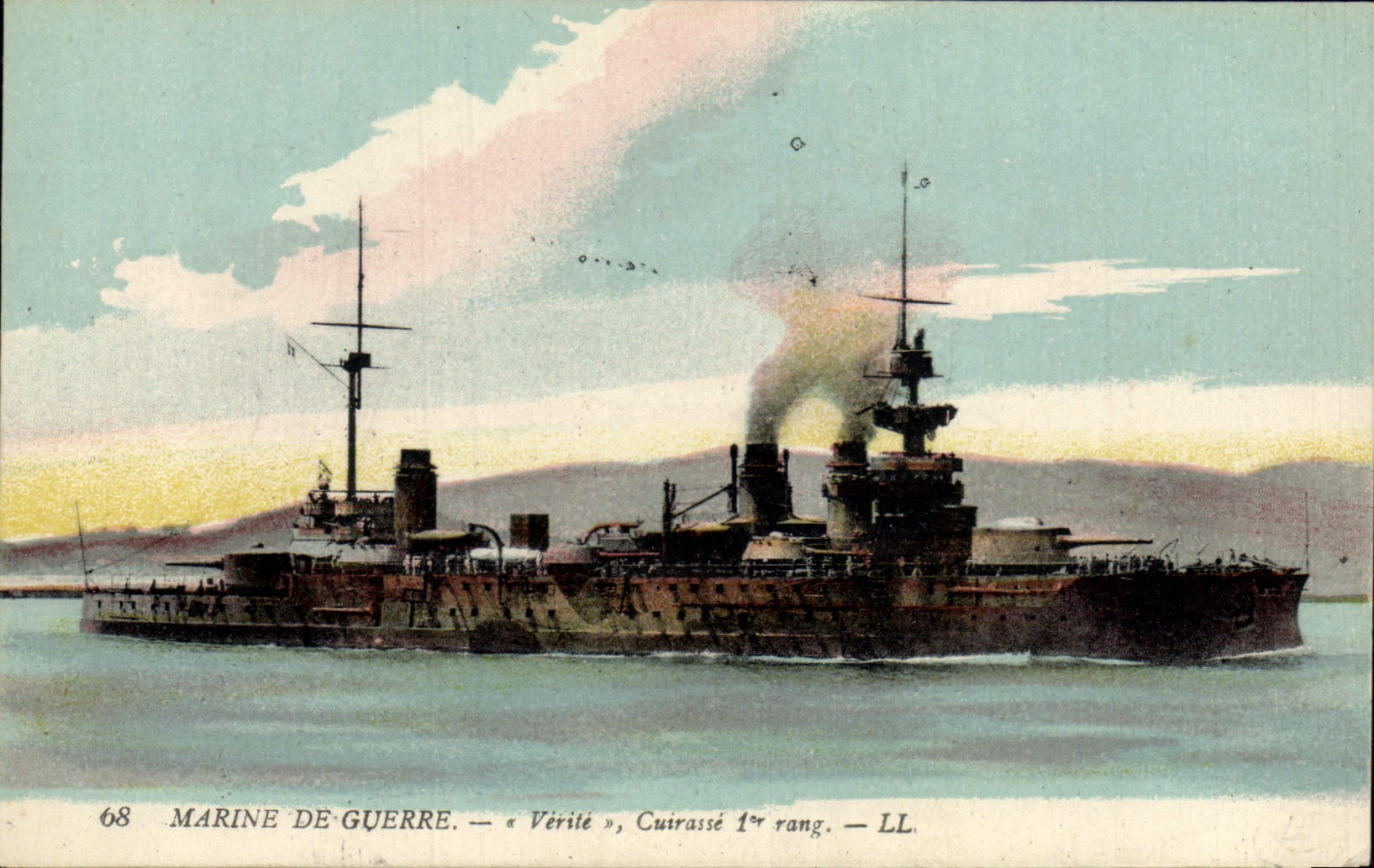 CPA Bateau de Guerre Verite Cuirasse 1er rang 