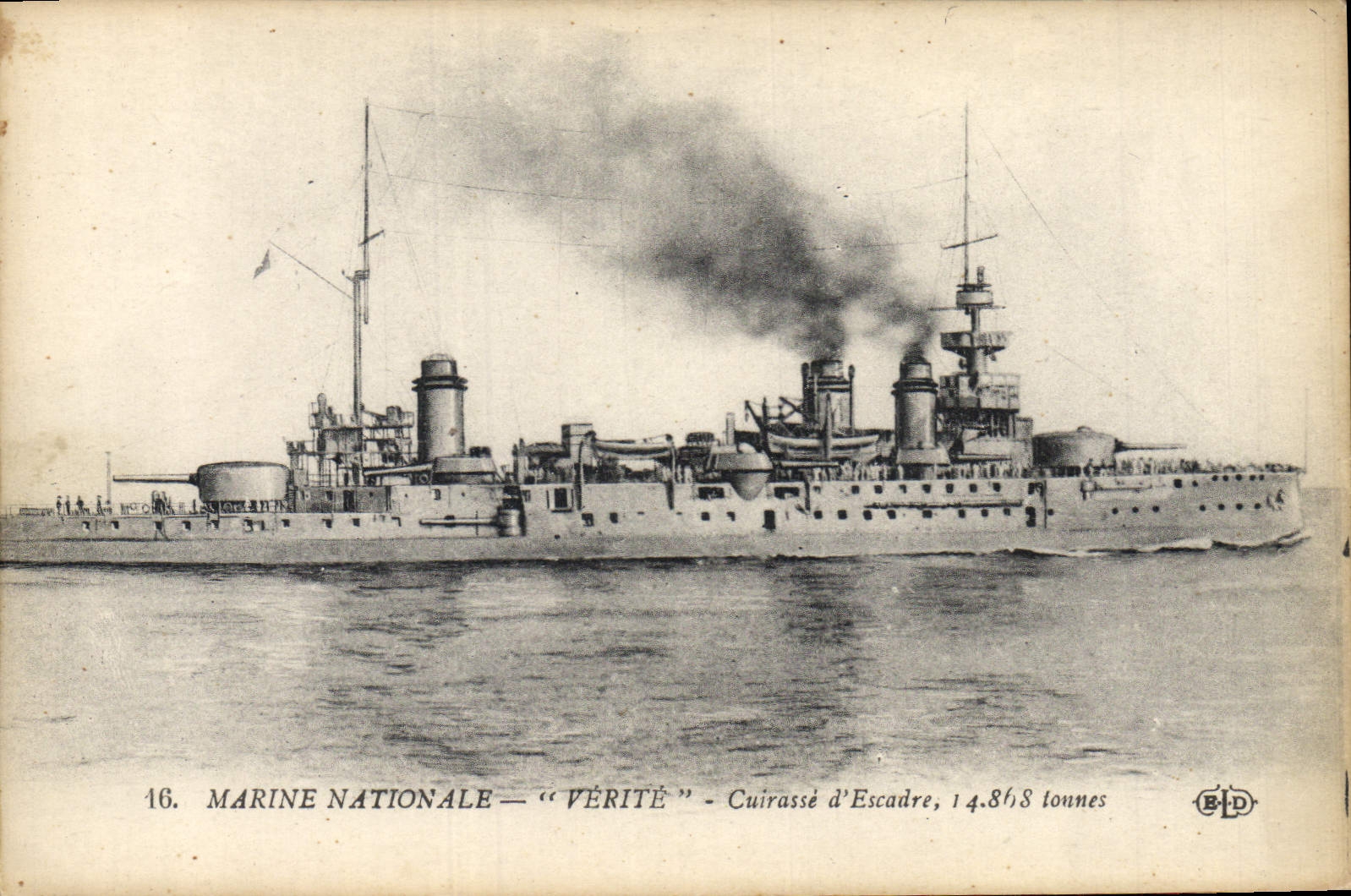 CPA Bateau de Guerre Verite Cuirasse d'escadre 