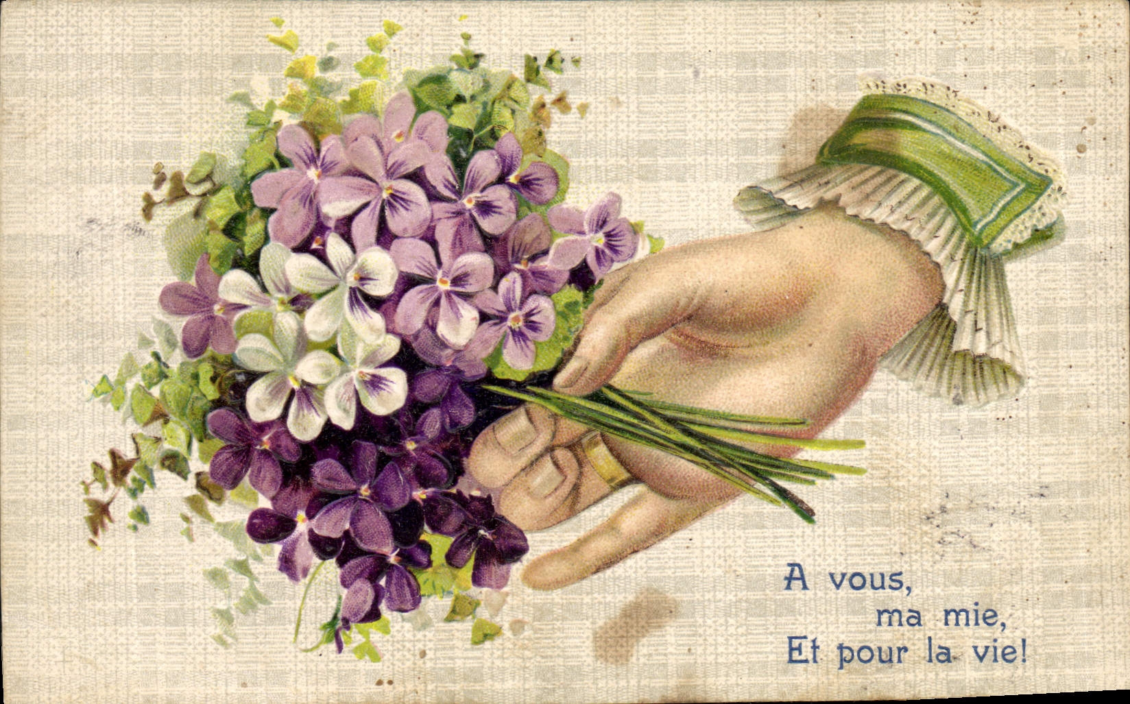 CPA Fantaisie Main Fleurs 