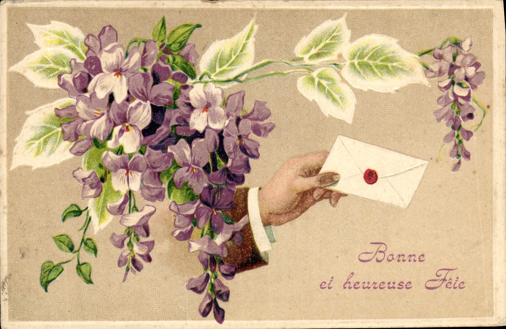 CPA Fantaisie Main Fleurs 