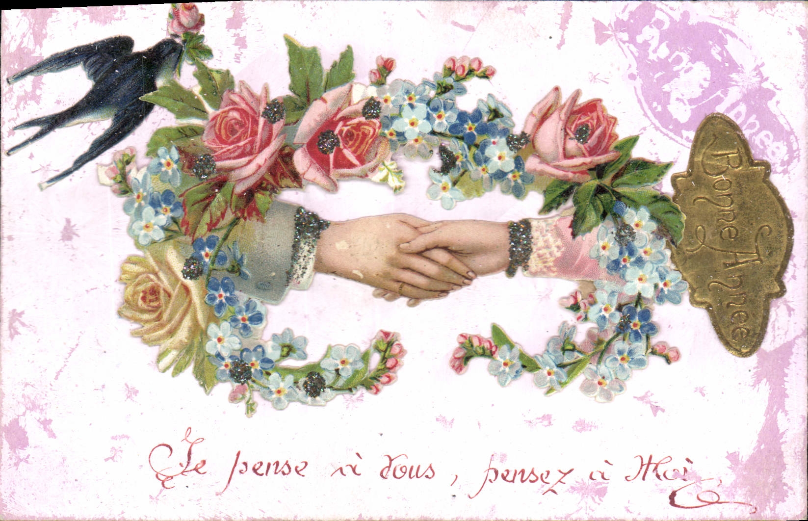 CPA Fantaisie Main Fleurs 