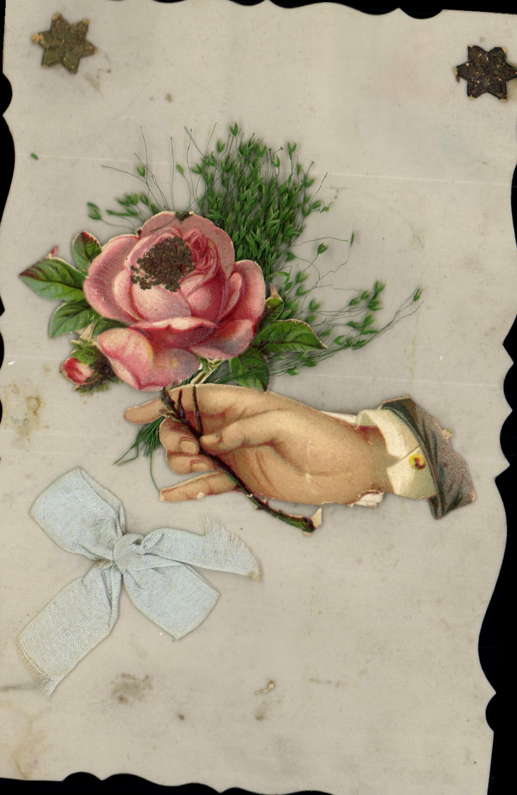 CPA Fantaisie Main Fleurs 