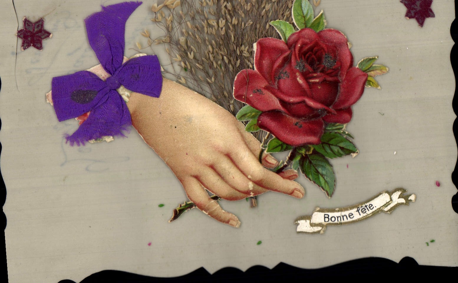 CPA Fantaisie Main Fleurs 