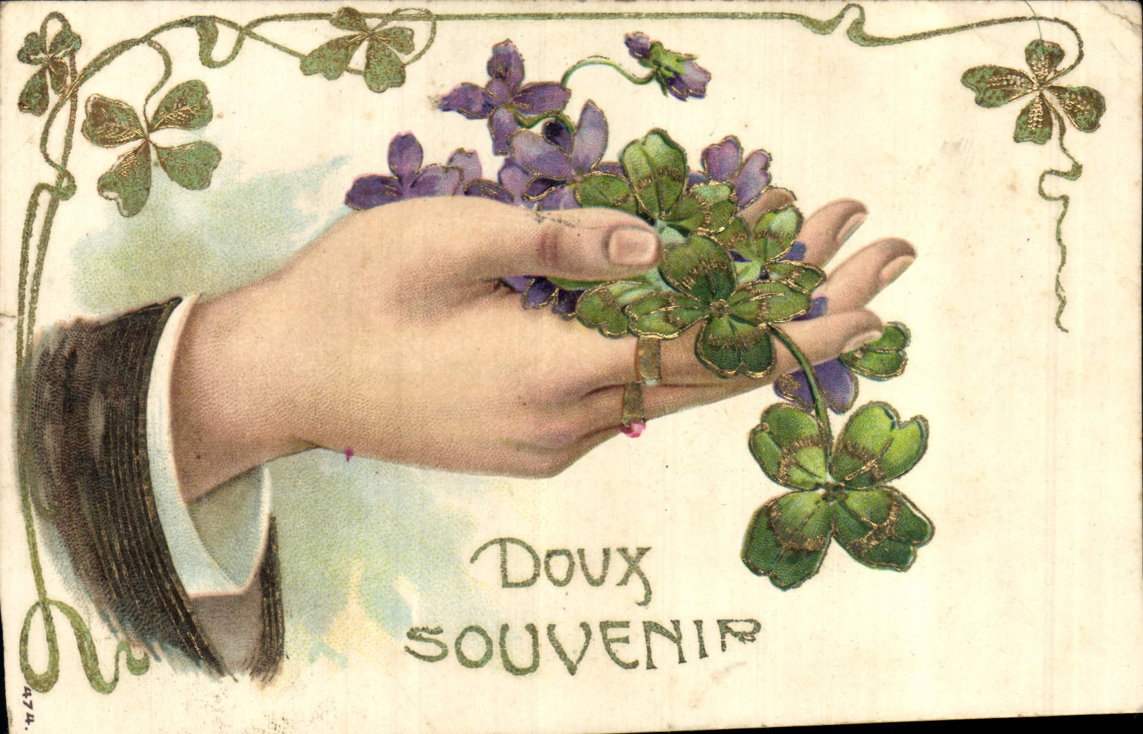 CPA Fantaisie Main Fleurs 