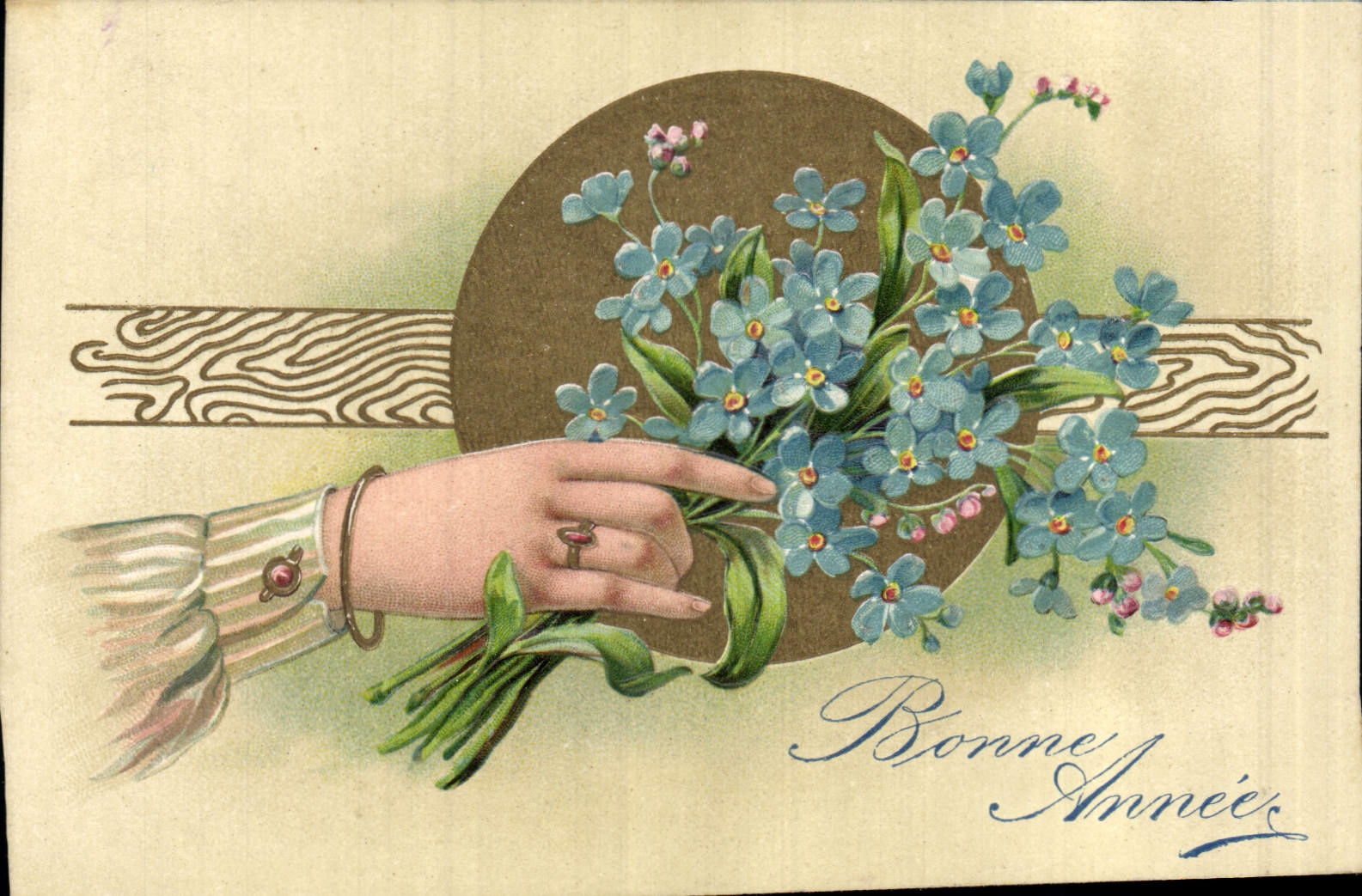 CPA Fantaisie Main Fleurs 